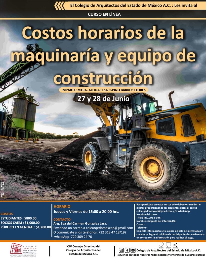 Costos horarios de la Maquinaria y Equipo de Construcción