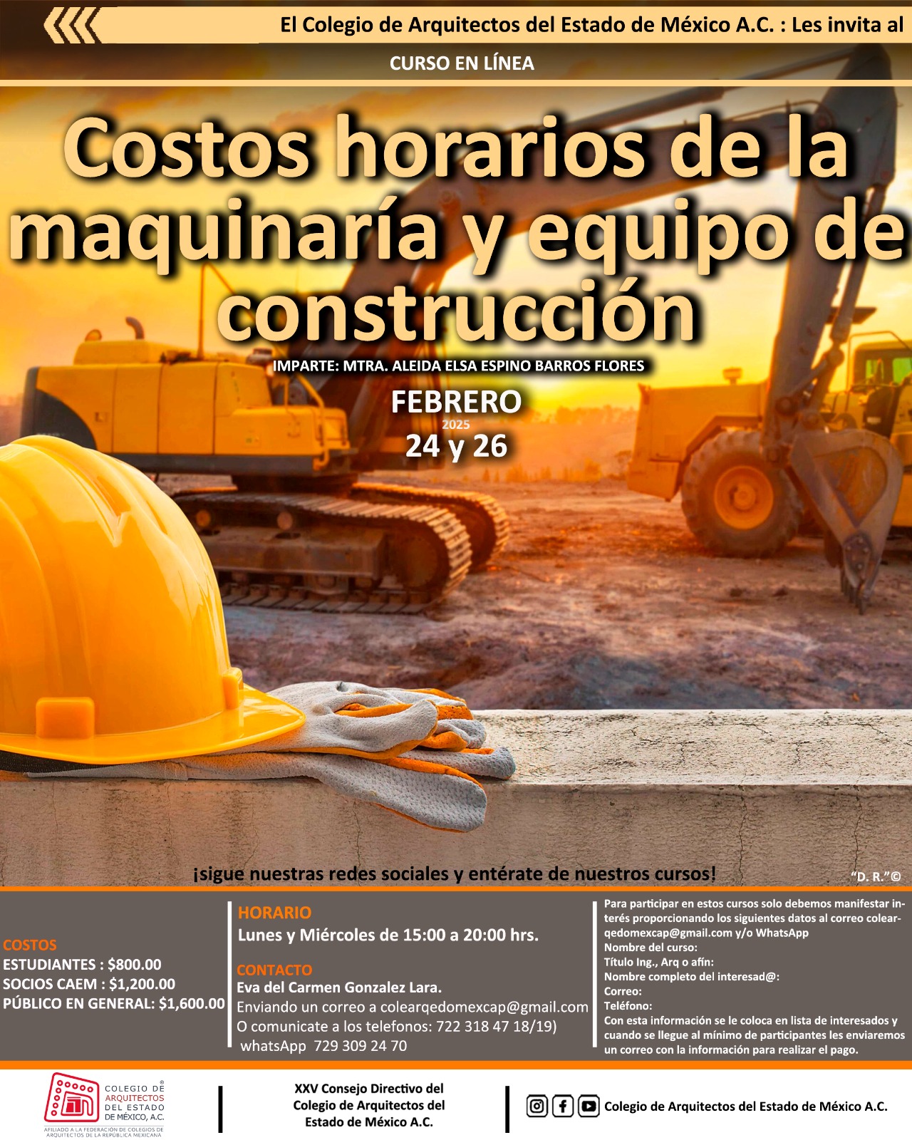 Costos Horarios de la Maquinaria y equipo de Construcción